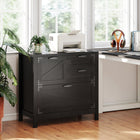 HOMCOM 4 Drawer File Cabinet with Quiet Slides - Black Wood Grain-A large drawer fits legal, letter, and A4 files, a middle drawer for letter and A4, plus two small drawers for supplies