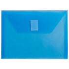 JAM Paper Plastic Envelopes with VELCRO Brand Closure, Index Booklet, 5.5 x 7.5, Blue Poly, 24 Pack (920V0bug)-Blue