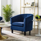 Modway Prospect Channel Tufted Performance Velvet Armchair - Navy-Performance Velvet Upholstery