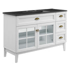 Modway Isle 48" Bathroom Vanity Cabinet - White/Black-Contemporary Coastal Style