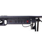 Rocelco 46" Corner Adjustable Desk Riser w/4AC+2USB - 1 USB-C - Black-It takes seconds to attach keyboard to the desk riser. 