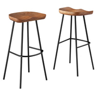 Modway Concord Backless Wood Bar Stools - Walnut - Set of 2-Mango Wood Bar Stools