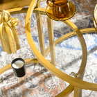 HOMCOM Modern Nesting Tables with Glass Top - Gold Tone - 2 Pack-Protective foot pads at the bottom prevent your floor from scratches