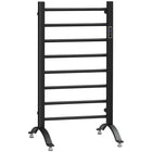 HOMCOM 8-Bar Electric Towel Warmer with Built-in Timer Led Indicators - Black-Use it as a wall-mounted or freestanding towel rack for more flexibility