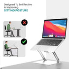 ShoppingAll Laptop Stand Riser for up to 17.3" Devices - Silver - 5 Pack-Improved Airflow Design – Open structure enhances ventilation and prevents device overheating.