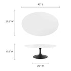 Modway Lippa 42" Oval Wood Coffee Table - Black White-MDF Tabletop