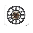 Monarch Specialties Clocks 20" Round Wall Clock - Black -The easy to read roman numeric markings against a skeleton style background, classic black metal hands and a non-ticking quartz movement ensures accurate timekeeping