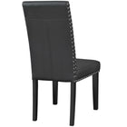 Modway Parcel Vinyl Dining Side Chair - Black - 4 Pack-Nail-head trim