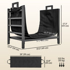 Outsunny 19" Firewood Rack Outdoor with Carrier - Metal Wood Storage Holder-With a removable 600D Oxford cloth carrier