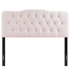 Modway Annabel Diamond Tufted Performance Velvet Full Headboard - Pink-Height Adjustable from 45" - 52.5"