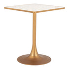 Zuo Spot Bistro Table - Beige/Gold-Faux Terrazzo MDF square shape tabletop