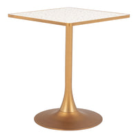 Zuo Spot Bistro Table - Beige/Gold-Faux Terrazzo MDF square shape tabletop