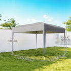 Outsunny 10 ft W x 10 ft L Folding Pop Up Tent Canopy Outdoor Gazebo - Grey-Suitable for family gatherings, barbecues or other outdoor activities