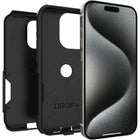 OtterBox Commuter Case for iPhone 15 Pro - Black-Port covers block dust and dirt