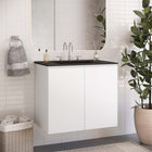 Modway Bryn 30" Wall-Mount Bathroom Vanity - White/Black-Melamine and Particleboard Construction