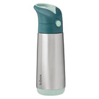 b.box - Insulated Drink Bottle - 500ml - Emerald Forest-Leak-proof straw lid with push-button opening for little hands