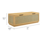 Modway Soma 47" Rattan Storage Bench - Oak-Laminated Wood Blend Frame
