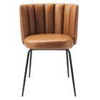 Modway Virtue Vegan Leather Dining Chair - Black/Tan - 2 Pack-8