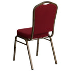 Flash Furniture HERCULES Series Crown Back Stacking Banquet Chair with Gold Vein Frame - Burgundy-Crown Back Design