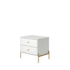 Manhattan Comfort Jasper 25.15" Modern Nightstand 2-Piece Set - White Gloss-Home Assembly Required. All Hardware Included