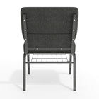 Flash Furniture HERCULES Series 21"W Church Chair with Book Rack & Silver Vein Frame - Dark Grey Fabric-4" Thick Seat with 5" Thick Waterfall Edge
