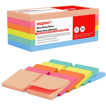Staples Ultra Sticky Notes - 3