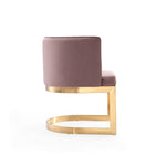 Manhattan Comfort Aura 24.4" Modern Velvet Upholstered Dining Chair - Blush and Polished Brass-Weight Capacity: 300 lb