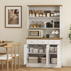HOMCOM 71" H Kitchen Buffet Server Cabinet with Drawers and Storage - White-Anti-tip design for added safety 