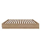 Nexera Milano Platform Bed Frame - Queen Size - Brown Oak-Zen Atmosphere: Transform your room into a serene haven of peace with a design that perfectly frames your mattress, radiating soothing energy