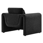 Modway Waverly Boucle Upholstered Armchair - Black-Weight Capacity: 330 lb