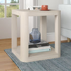 Hudson&Canal Stellan 20"W Square Side Table - Alder White-Features easy assembly