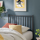 Modway Adair Spindle Metal Twin Platform Bed - Charcoal-Wood Slat Support System