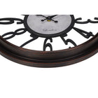 Monarch Specialties Clocks 16" Round Clock - Antique Brown -The non-ticking mechanism is ideal for quiet environments with no assembly required, simply insert 1xAA battery (battery not included), hang it on your wall and enjoy