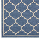 Modway Avena Moroccan Quatrefoil Trellis Indoor/Outdoor Area Rug - 5 ft W x 8 ft L - Blue/Beige-Stain Resistant / Easy To Clean