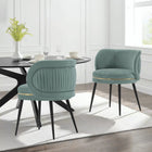 Manhattan Comfort Kaya 22.83" Modern Velvet Upholstered Dining Chair - Mint Green - Set of 2-Frame Made of High Quality Elm Wood and Metal for Extra Durability