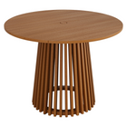 Modway Lane 39" Round Outdoor Teak Wood Dining Table - Natural-Teak Wood