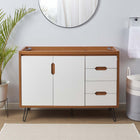 Modway Energize 48" Single Sink Compatible Bathroom Vanity Cabinet - Cherry/White-Metal Hairpin Legs