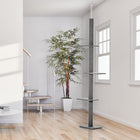 PawHut 100" Floor-To-Ceiling Cat Tree with 3 Perches - Grey-Its neutral colour will fit in with any home decor 