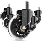 MotionGrey Office Chair Caster Wheels - Rollerblade Style Replacement Wheels - Black - Set of 5-Smooth & Silent Rolling: High-precision ball bearings and polyurethane wheels ensure effortless, quiet movement on all floor types