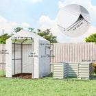 Outsunny Greenhouse with Raised Garden Bed - White- Galvanized raised bed is rust-resistant and strong enough for daily use
 