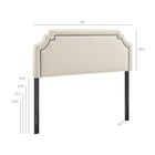Modway Magnolia Stain-Resistant Performance Velvet King Size Headboard - Alabaster/Cadet Blue-Padded King Size Headboard