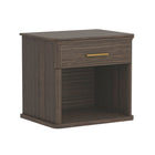 Manhattan Comfort Clifford Traditional 1-Drawer Nightstand - Walnut-Compact & Functional Design: Ideal for bedrooms, guest rooms, or small spaces