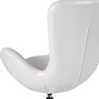 Flash Furniture Egg Series Leather Side Reception Chair - White-Lumbar Pillow