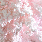HOMCOM 5' Snow-Flocked Pencil Artifical Christmas Tree - Pink-Detachable, foldable base for easy storage 