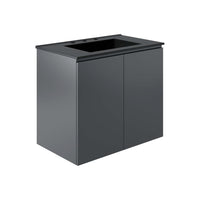 Modway Bryn 30" Wall-Mount Bathroom Vanity - Grey/Black-Modern Bathroom Vanity