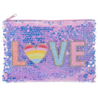 Merangue Flat Sequin Love Pouch-Shimmering sequins
