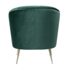 Manhattan Comfort Rosemont 32.28" Mid-Century Modern Velvet Upholstered Accent Chair - Green and Gold - 2 Pack-30.31" L x 23" W x 34.84" H