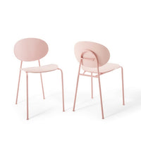 Modway Palette Dining Side Chair - Pink - 2 Pack-Stackable Side Chair Set of 2