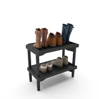 Rakabot Plastico 2-Tier Water and Sand Collecting and Draining Shoe Rack - Dark Grey-Stores 3 pairs per tier