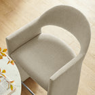 Modway Talia 41" Upholstered Fabric Bar Stool - Linen-Wide Angular Armrests